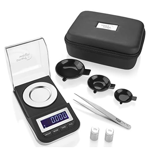 Smart Weigh Premium High Precision Digital Milligram Scale with Case, Tweezers, Calibration Weights and Three Weighing Pans, 50 x 0.001grams