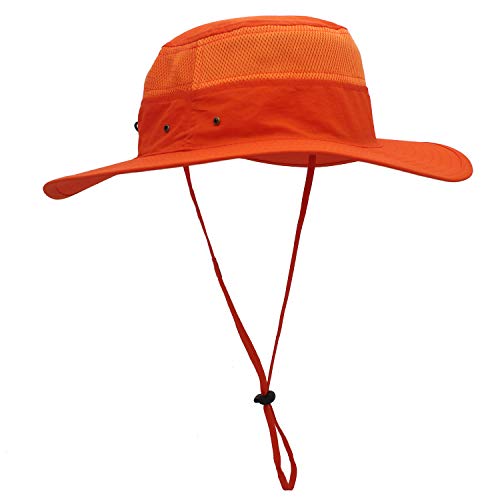 Home Prefer Unisex Daily Outdoor Sun Hat Camouflage Mesh Bucket Hat Wide Brim Boonie Fishing Hats Orange #TOP2
