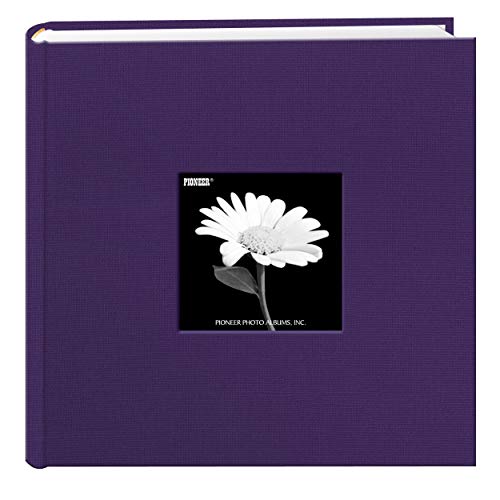 Fabric Frame Cover Photo Album 200 Pockets Hold 4×6 Photos, Grape Purple