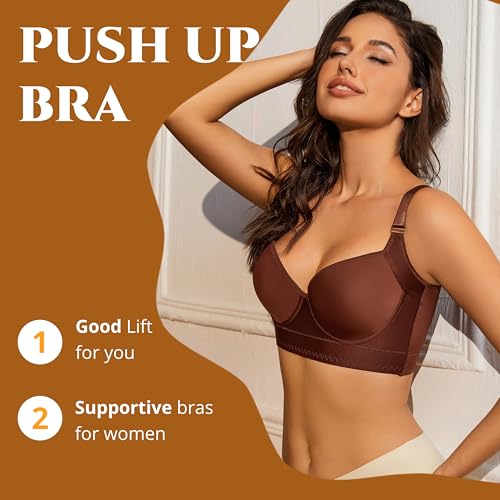 Image of Push Up Bras for Women Daisy Bra Bras for Back Fat Sexy Comfortable Back Smoothing Bra (34B-46DD)