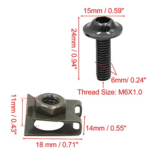 Remaches de metal M6 tipo U para solucionar vibraciones en paneles de moto 4
