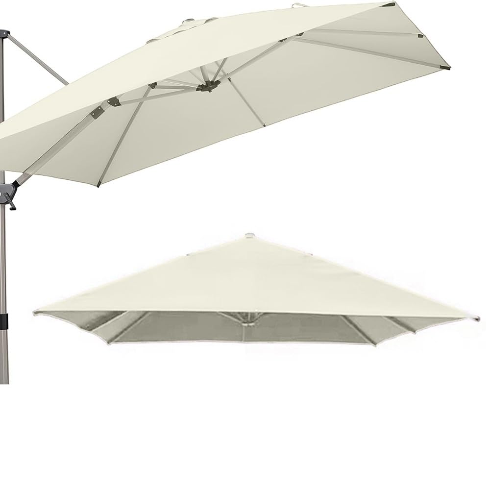 Toile pour parasol déporté 3x3 m beige de rechange toit extérieur 300cm