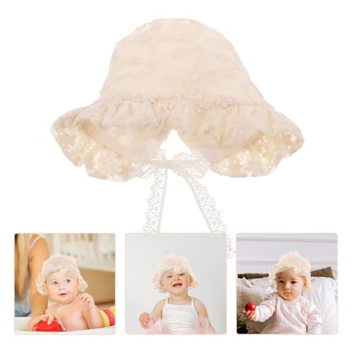 LOGOFUN Adjustable Baby Girl Lace Bonnet Lightweight Summer Hat with Breathable Design Princess Style for Outdoor Activities Multicolored3