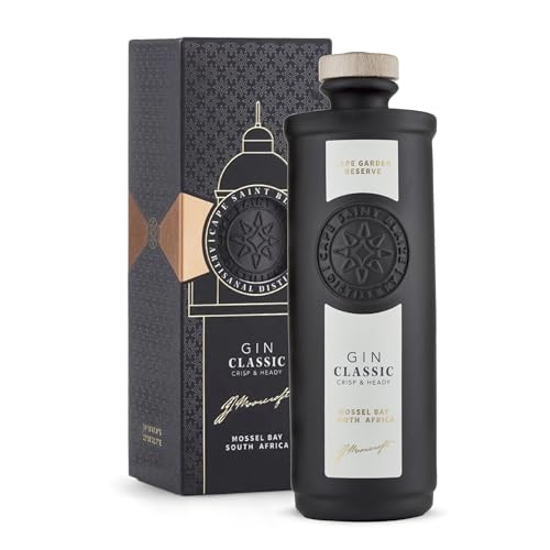 Cape Saint Blaize – Classic Gin | 700 ml | Ginebra de Sudáfrica | Hecho a mano | Botella de porcelana única | Aromas exóticos, cítricos y especiados | London Dry Gin