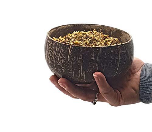 VIE Kokosnuss Schüsseln und Löffel Set, Schwarz, 2er - 7