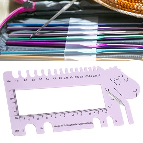 Stitch Counter for Crochet Uk Plastic 14x7.6cm Crochet Needle Ruler Gauge Sewing Gauge Fade-Free Scale & Sheep Design with Engraved Chart Measuring Tool for Home Craft Use - Image 3