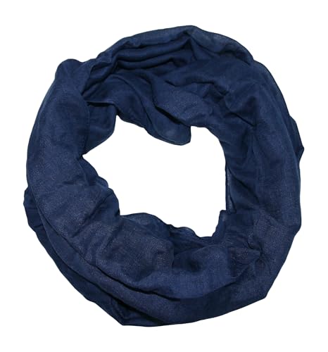 beybey® Basic Damen Loopschal aus Viskose & Baumwolle und in vielen Farben. Perfekte Geschenkidee! (dunkel blau)