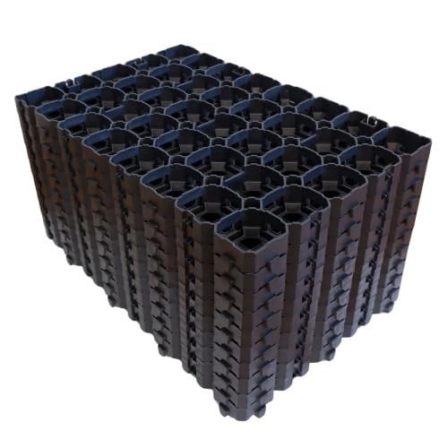 10 Stück ViD Rasengitter/Rasenwaben 60x40x4 cm, schwarz | Paddockplatten/Rasengitterplatten/Bodenwaben/Garten Zubehör