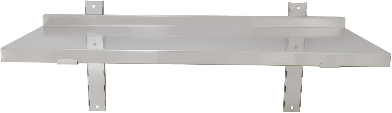TAIMIKO Estantería de pared flotante de acero inoxidable para almacenaje de cocina de pared para restaurante, hogar, cocina, lavandería, garaje (60 x 30 cm)
