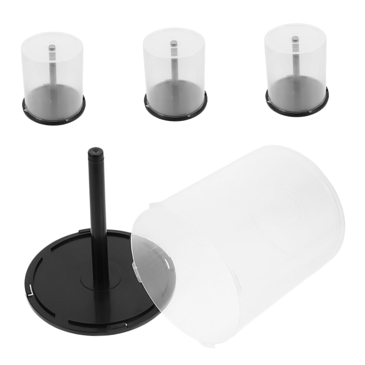 Yardenfun 4 Pièces Étagères à CD Plastique Réutilisables Boîtes de Rangement pour CD Dvd pour Étagère ou Plan de Travail