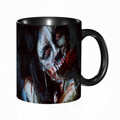 HRRASFAZF Tasse à Café | Tasse Céramique Fine | Cadeau Original | 330ml | Mug avec Anse | Cadeau Original pour Homme et Femme | Décor de zombie, femme morte...