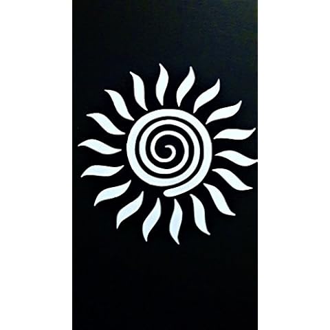 Chase Grace Studio Tribal Sun Vinyl Decal Sticker|White|Cars Trucks Vans SUV Laptops Wall Art|5.25" X 5.25"|CGS547 Cover