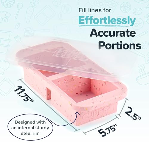 Image of Souper Cubes 2 Cup Silicone Food Freezer Mold, Cotton Candy, 1-Pack | 100% Platinum-Cured Silicone Freezer Cube, Oven and Microwave Safe, Perfect for Freezing Lasagna, Casseroles and More