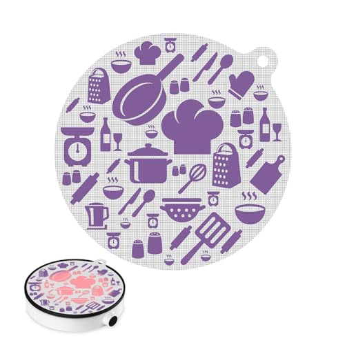 KR KITCHENRAKU ihマット ihクッキングヒーターマット 温度変化により色が変わる 白系パープルto ピンク 柄2 24cm 1枚 滑り止め 夏っぽい 傷防止 シリコンマット 断熱パッド 柄2