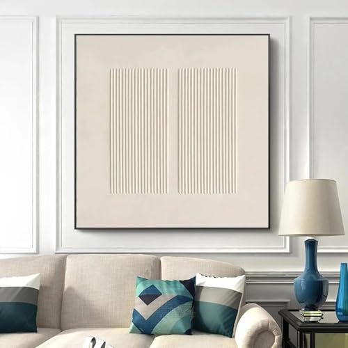 Impression de texture 3D murale affiche beige et noir minimaliste salon 30cm - 4