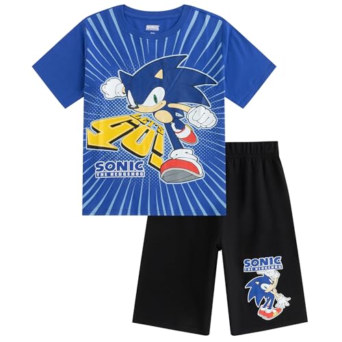 SEGA Sonic the Hedgehog Boys Short Sleeve T-Shirt and Shorts Set for Big Kids