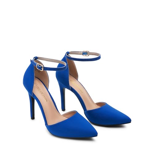 Image of DREAM PAIRS Women's High Stiletto Dress Heels Pumps | Closed Toe Pointed Toe Ankle Strap Dress Comfortable Pumps Shoes for Wedding Party Birthday Dancing