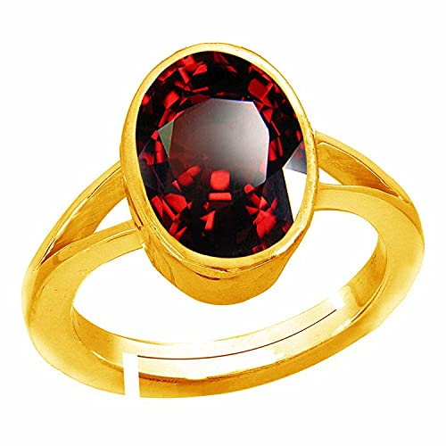 Bague en or réglable grenat hessonite contre les erreurs de taille
