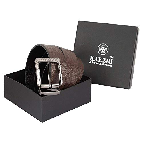 Image of KAEZRI Genuine Leather /Italian Reversible Black And Brown Casual Belt For Men