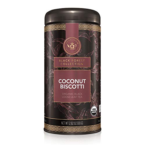 Teabloom Organic Black Tea, Coconut Biscotti Loose Leaf Tea, Sweet And Nutty Black Tea, Usda Certified Organic, 82 Ounce Loose Leaf Tea Canister Makes 35-50 Cups #TOP3