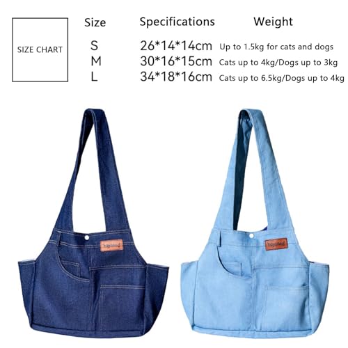 Qohak Dog Carrier Purse Premium Denim Dog Soft Sided Carriers Bag Pet Travel Tote Bag With Pockets For Cat And Small Dog thumb #1