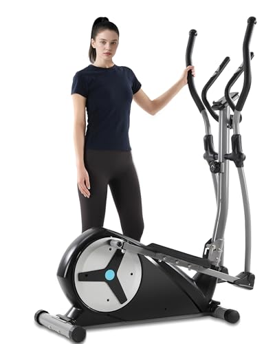 ECHANFIT Elliptical Exercise Machine, Hyper-Quiet Magnetic Elliptical Machine for Home, Elliptical Training Machines with 16 Resistance Levels, App Bluetooth, LCD Monitor, Pulse Sensor, Device Mount