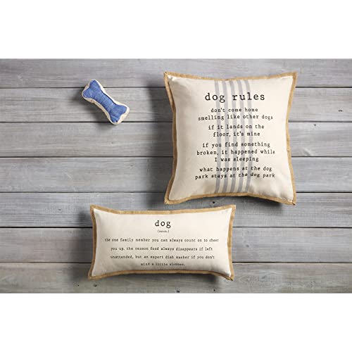 Mud Pie Dog Jute Pillow, 22" X 11", Definition #TOP1