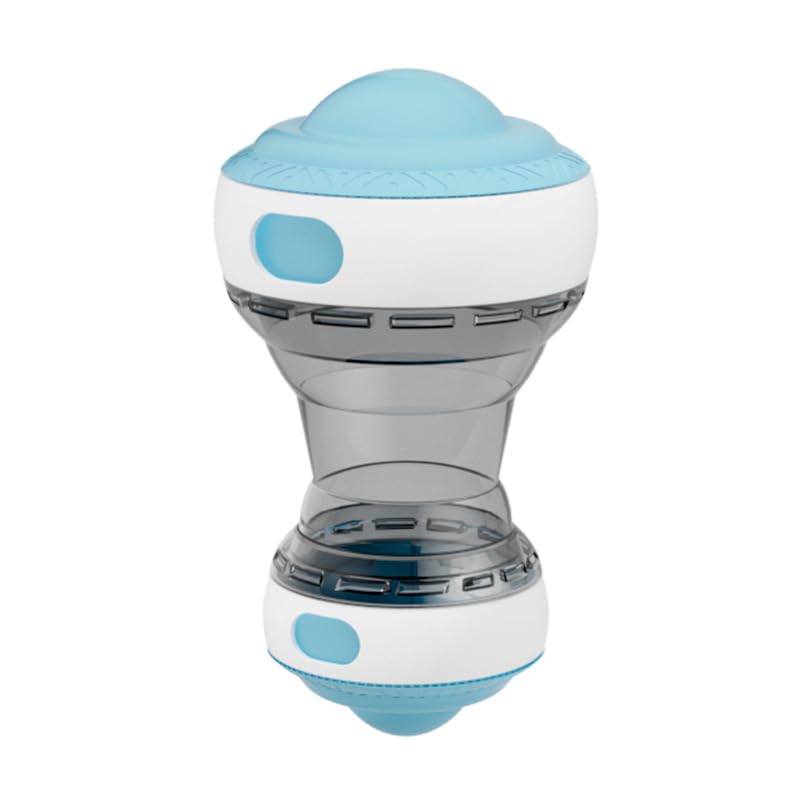 FooYee Interactive Dog Treat Dispenser Ball Toys, Adjustable Dog Puzzle Feeder Toys for Boredom, Slow Feeder Training and Enrichment Toy for Small Medium Large Dogs, 14 * 6.6cm(Blue)