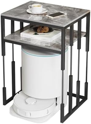 Portable Robot Vacuum Storage Cabinet, Modern Nightstand & Sweeping Robot Rack, Stylish Side Table for Living Room & Dining Room, Gold Finish, Compact 40cm/15.7in Design