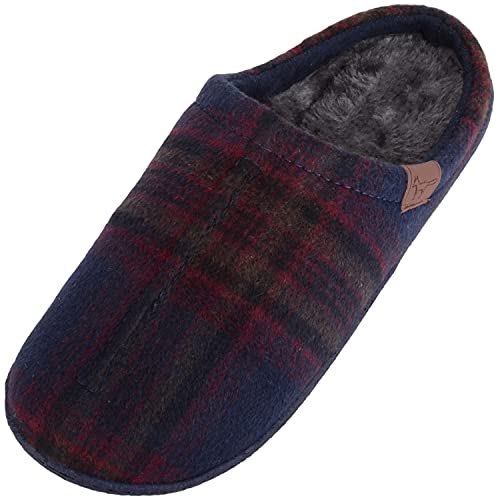 Pantoufles mules à carreaux contre les pieds froids sur le carrelage