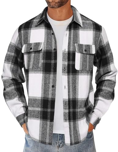 Chemise en flanelle homme COOFANDY boutonnée douce et coupe droite regular