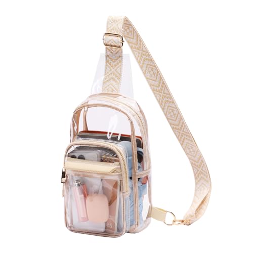 Image of TINYAT Clear Sling Bag Stadium Approved Transparent Bag Crossbody Casual Shoulder Chest Bag for Men Women,T9060