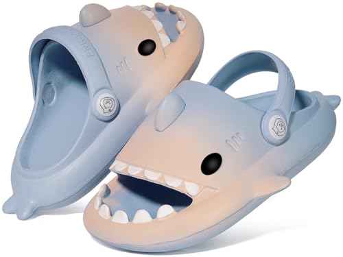 Image of KVbabby Kids Shark Slides Boys Girls Cloud Sandals | Cloud Sandals，Open Toe，Beach Pool Water Shoes，Slip-on，Lightweight，Non-Slip，Soft，Flexible，EVA Slippers