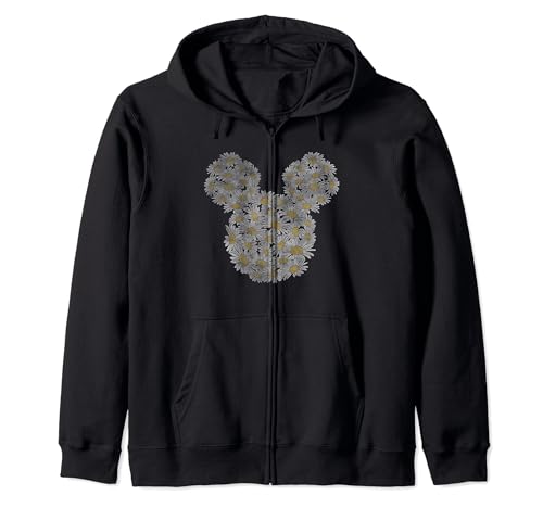 Sweat Mickey Disney à capuche et zip avec silhouette classique pour un style décontracté