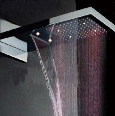 Set robinet de douche cascade pluie 55,9 cm avec mitigeur à LED - 3