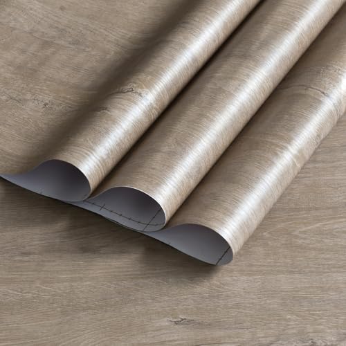 Papier peint extra large grain de bois clair gris chêne adhésif