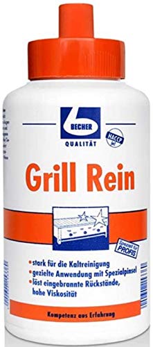 Juego de 6 litros de Dr. Becher Grill Puro – Limpiador de parrilla – Elimina residuos de parrillas, freidoras, hornos, bandejas esmaltadas | Juego de 1 botella de pincel + bidón de 5 L | Incluye