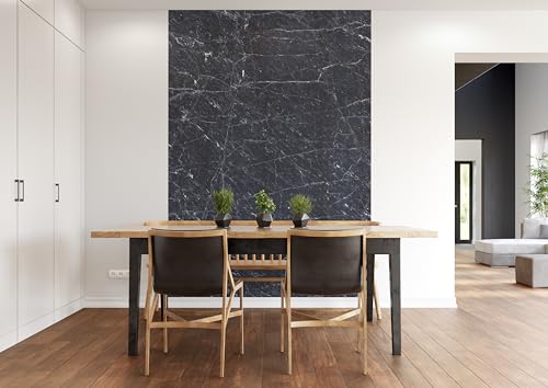 Rasch Tapete 364323 - Fototapete auf Vlies mit Marmoroptik in Schwarz und Weiß aus der Kollektion Factory V - 2,65 m x 1,59 m (LxB)