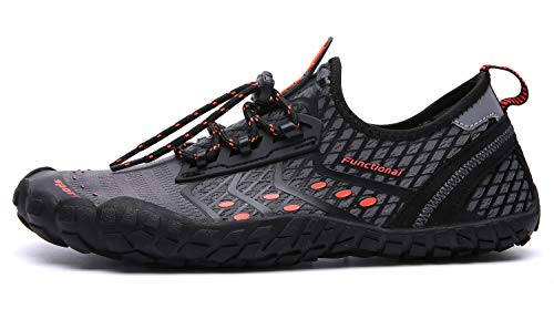 Image of UBFEN Water Shoes for Men Women Quick Dry Swim Aqua Socks | Lightweight Barefoot-style Fit, Rubber Sole, Hiking, Fishing, Kayaking, Beach, Pool, Boating, Diving And Water-to-land Wear