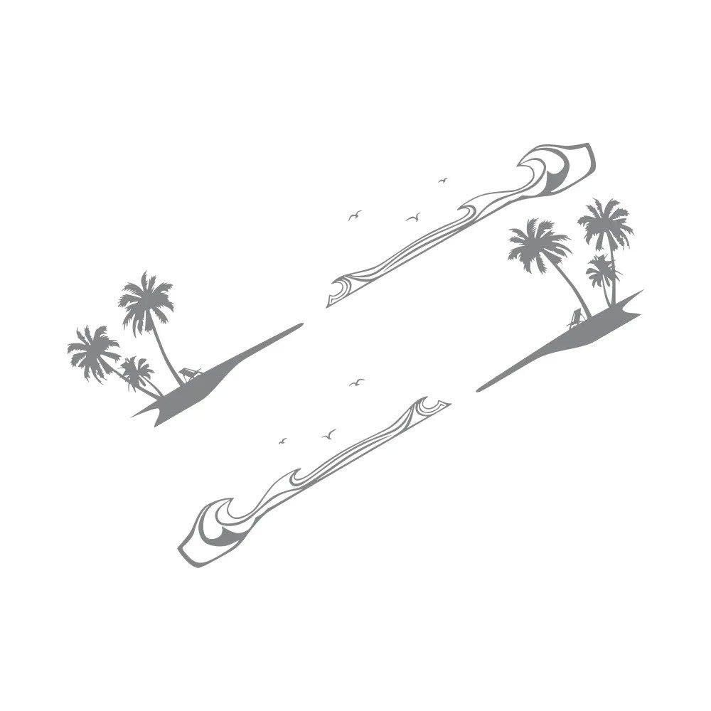 Car Stickers Palm Tree Beach Decor Decal(Glossy Gray)