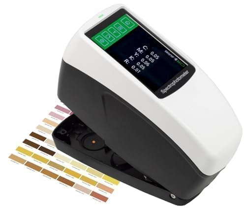 Digital Spectrodensitometer Color Spectro Density Meter Spectrodensitometer Tester with Three Caliber 11mm 5mm 3mm Accuracy 0.01 30 Test Parameters Mass Storage