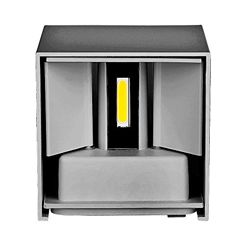 V-TAC 6W Modern Square Up Down Wall Light 4000K Day White Waterproof Adjustable Beam Angle Grey Housing for Outdoor and Indoor Halls Gardens - Image 3