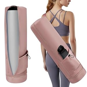 Aucuu Bolsa Gimnasio Grande, Bolsa Grande para Esterilla de Yoga con Compartimento Húmedo Independiente, Bolsa Yoga Esterilla Mujeres de Correas Ajustables y Bolsillos Multifuncionales con Cremallera