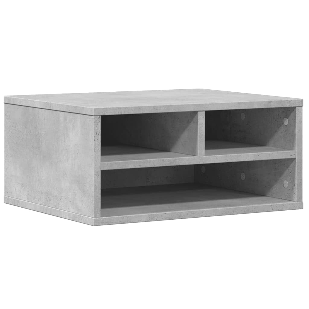 vidaXL Printer Stand, Desk Organiser for Office, Printer Table for Fax Machine Scanner Files, Printer Desktop Stand, Concrete Grey Engineered Wood