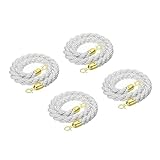 スタンションロープ 4本入り 研磨スナップフック付き キューディバイダーバリア レッドカーペットイベント、パーティー、VIPライン管理用 (4フィート)