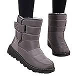 Yadlan Winterschuhe Stiefeletten Damen Wasserdicht Warm Gefütterte Schneestiefel Mode Klassische...