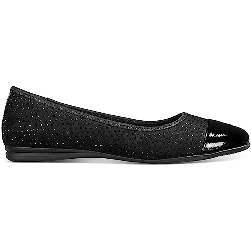 Karen Scott Womens Ambree Rhinestone Toe Cap Slip On Shoes Black 7 Medium (B,M)3