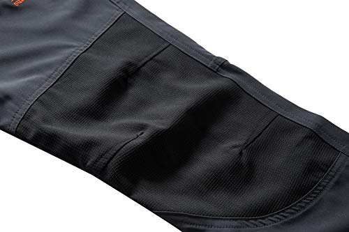 DAFENP Herren Wanderhose Skihose Wasserdicht Softshellhose Winddicht Winter Outdoorhose Snowboardhose Warm Gefüttert Trekkinghose KZ1635M-DarkGrey-L