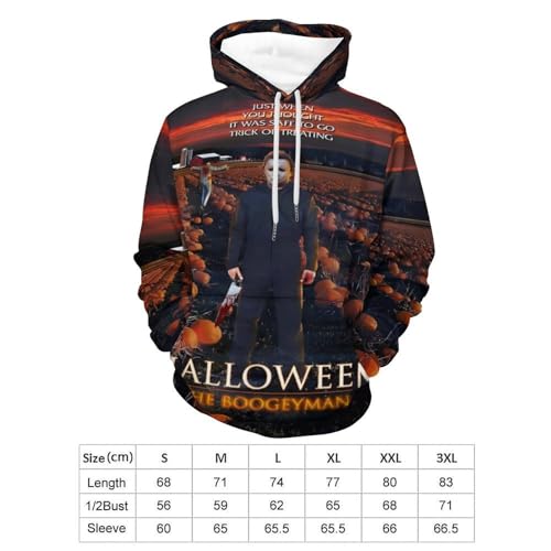 ZHANGXM Men's Long Sleeve 3D Print Hoodie Halloween Michael Myers Spring And Autumn Blouse for Unisex Sweatshirt2