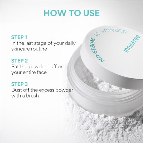 Innisfree No Sebum AC Powder, Matte Finish - Controls Excess Sebum, Korean Makeup - Image 5